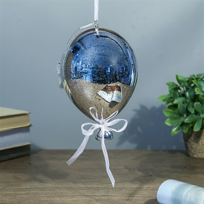 Ночник "Воздушный шар серебро" от бат в компл 13х13х19 см - фото 2030140
