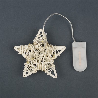 Подвеска световая "Звезда белая" (батарейки в комплекте), 9х9х2 см, 20 LED, Т/БЕЛЫЙ - фото 2030166