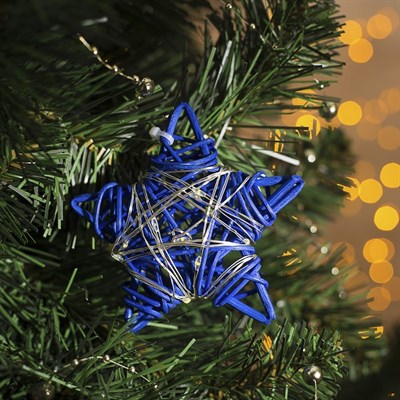 Подвеска световая "Звезда синяя" (батарейки в комплекте), 9х9х2 см, 20 LED, Т/БЕЛЫЙ - фото 2030175