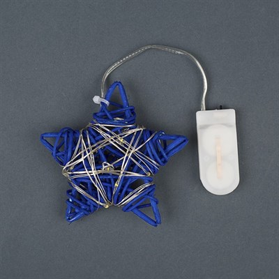 Подвеска световая "Звезда синяя" (батарейки в комплекте), 9х9х2 см, 20 LED, Т/БЕЛЫЙ - фото 2030176