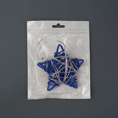 Подвеска световая "Звезда синяя" (батарейки в комплекте), 9х9х2 см, 20 LED, Т/БЕЛЫЙ - фото 2030178