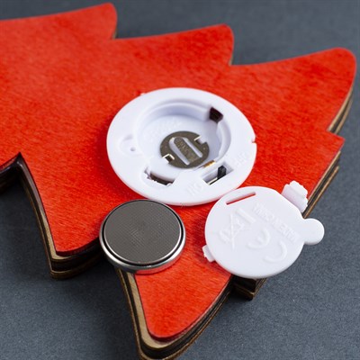 Подвеска световая "Елочка новогодняя", 10х10х1 см, 3 LED, бат(в комп) Т/БЕЛЫЙ - фото 2030185