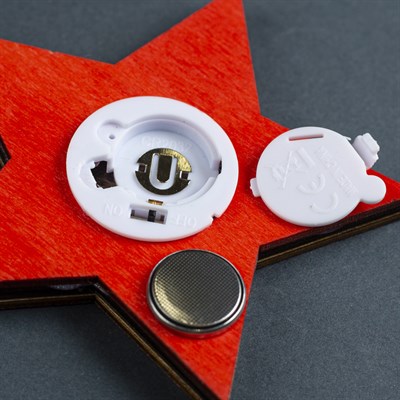 Подвеска световая "Звезда новогодняя", 10х10х1 см, 3 LED, бат(в комп) Т/БЕЛЫЙ - фото 2030189