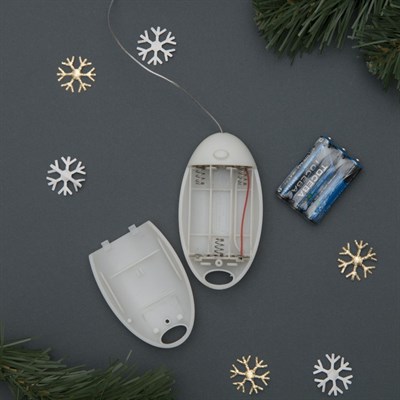 Игрушка светящаяся подвесная "Снежинка 8х8см" на 3 трубках (батарейки в комплекте) - фото 2030218