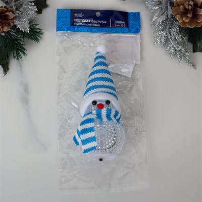Игрушка световая "Снеговик" (батарейки в комплекте) 5х13 см, 1 LED, СИНИЙ - фото 2030222