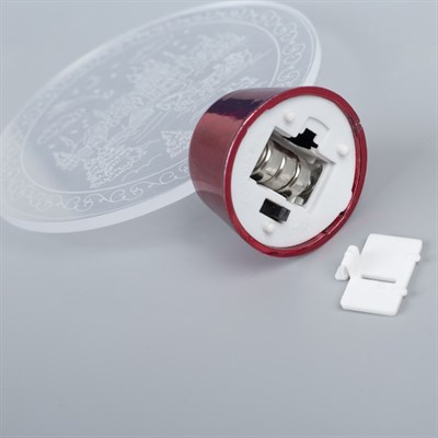 Подставка с динамикой "С Новым Годом" (батарейки в комплекте), 11,5 см, 2 LED, БЕЛЫЙ - фото 2030232