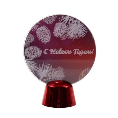 Подставка с динамикой "С Новым Годом" (батарейки в комплекте), 11,5 см, 2 LED, БЕЛЫЙ - фото 2030233