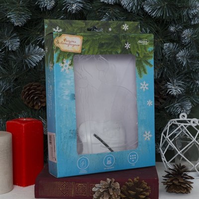 Подставка световая "Дед Мороз, Москва" 25х15.5 см, 7 LED, 3хААА (не в компл.), БЕЛЫЙ - фото 2030272