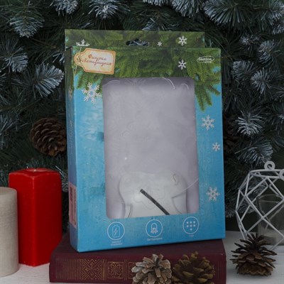 Подставка световая "Снежинка", 22.5х19 см, 7 LED, SMD3528, 3хААА (не в компл.), БЕЛЫЙ - фото 2030314