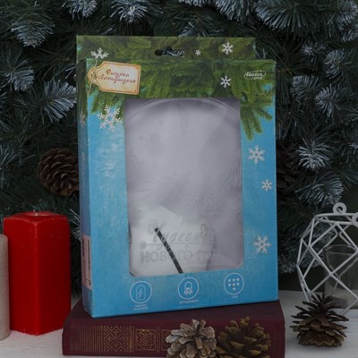 Подставка световая "Снегирь", 22.5х19 см, 7 LED, SMD3528, 3хААА (не в компл.), БЕЛЫЙ - фото 2030321