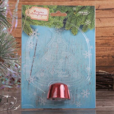 Подставка световая "Елочка с шариками", 14х9.5 см, 1 LED, батарейки в комплекте, RGB - фото 2030339