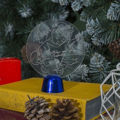 Подставка световая "Ангел", 13.5х11 см, 1 LED, батарейки в комплекте, RGB микс - фото 2030350