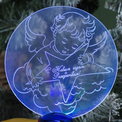 Подставка световая "Ангел", 13.5х11 см, 1 LED, батарейки в комплекте, RGB микс - фото 2030351