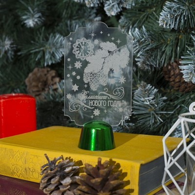 Подставка световая "Волшебного Нового Года!", 14.5х7.8 см, 1 LED, RGB микс - фото 2030370