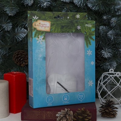 Подставка световая "Дед Мороз, Москва" 25х15.5 см, 7 LED, 3хААА (не в компл.), ТЕПЛО-БЕЛЫЙ - фото 2030386