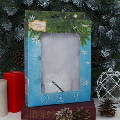 Подставка световая "Дед Мороз, С Новым Годом", 25х15.5 см, 7 LED, 3хААА (не в компл.), БЕЛЫЙ - фото 2030438