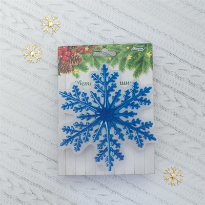 Световая картинка на прищепке "Снежинка"(батарейки в комплекте), оптоволокно, 1 LED, RGB - фото 2030470