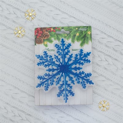 Световая картинка на присоске "Снежинка"(батарейки в комплекте), оптоволокно, 1 LED, RGB - фото 2030474