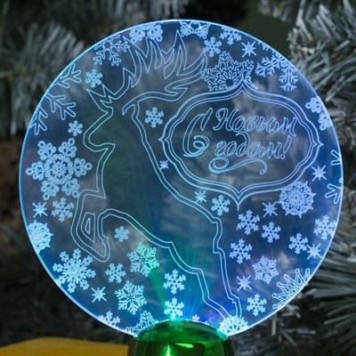 Подставка световая "Олень", 13.5х11 см, 1 LED, батарейки в комплекте, RGB - фото 2030509