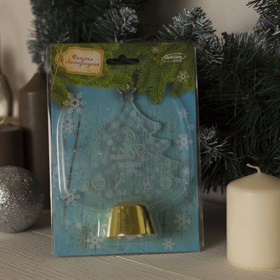 Подставка световая "Елочка с подарками", 14х9.5 см, 1 LED, батарейки в комплекте, RGB - фото 2030520