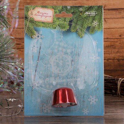 Подставка световая "Елочка с часами", 14х9.5 см, 1 LED, батарейки в комплекте, RGB микс - фото 2030532