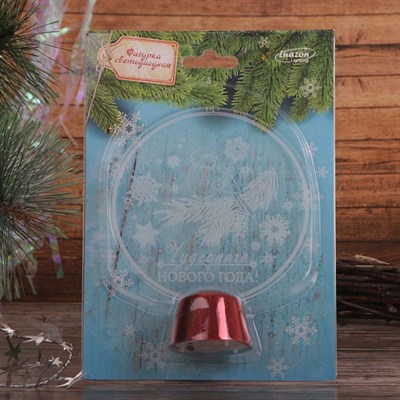 Подставка световая "Снегирь", 13.5х11 см, 1 LED, батарейки в комплекте, RGB микс - фото 2030549