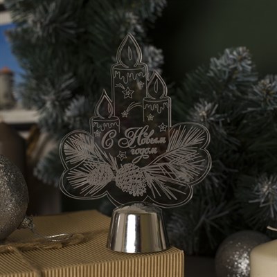 Подставка световая "Свечки", 14.5х10.5 см, 1 LED, батарейки в комплекте, RGB - фото 2030552