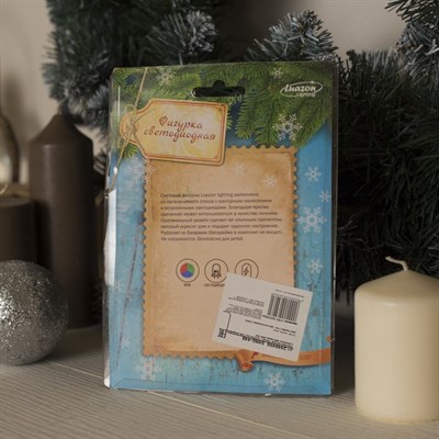 Подставка световая "Свечки", 14.5х10.5 см, 1 LED, батарейки в комплекте, RGB - фото 2030556