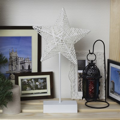 Фигура на подставке световая "Звезда плетеная", 22 х 22 см, 10 LED, 3хАА (не в компл.) - фото 2030578