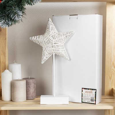 Фигура на подставке световая "Звезда плетеная", 22 х 22 см, 10 LED, 3хАА (не в компл.) - фото 2030580