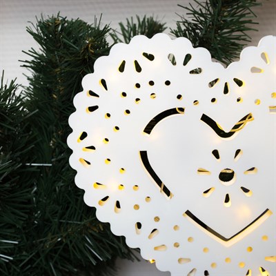 Фигура на подставке световая "Сердце ажурное", 22 х 20 см, 20 LED, 3хАА (не в компл.) - фото 2030609