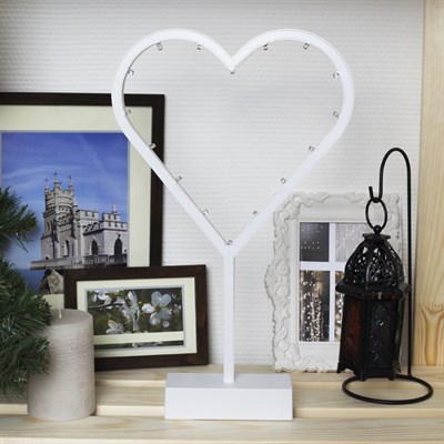 Фигура на подставке световая "Сердце", 24 х 23 см, 16 LED, 3хАА (не в компл.) - фото 2030614