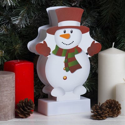 Световая картинка на подставке "Снеговик", SMD 2835, 8 LED, 3*АА (не в комплекте) - фото 2030620