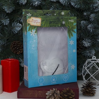 Подставка световая "Снеговик", 24х11 см, 7 LED, SMD3528, 3хААА (не в компл.), ТЕПЛО-БЕЛЫЙ - фото 2030662