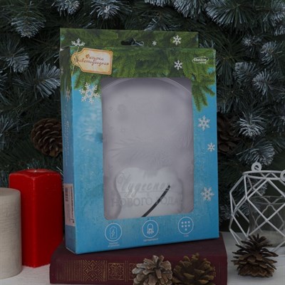 Подставка световая "Снегирь", 22.5х19 см, 7 LED, SMD3528, 3хААА (не в компл.), ТЕПЛО-БЕЛЫЙ - фото 2030683