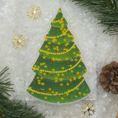 Световая картинка на присоске "Елочка"(батарейки в комплекте), оптоволокно, 1 LED, RGB - фото 2030692