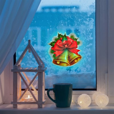 Световая картинка на присоске "Колокольчик"(батарейки в комплекте), оптоволокно, 1 LED, RGB - фото 2030699