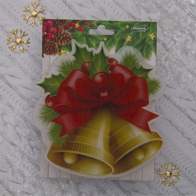 Световая картинка на магните "Колокольчик"(батарейки в комплекте), оптоволокно, 1 LED, RGB - фото 2030702