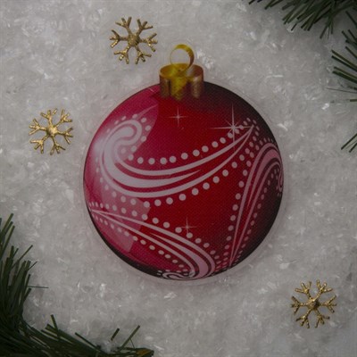 Световая картинка на прищепке "Елочный шар"(батарейки в комплекте), оптоволокно, 1 LED, RGB - фото 2030706