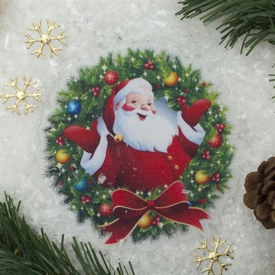 Световая картинка на прищепке "Санта"(батарейки в комплекте), оптоволокно, 1 LED, RGB - фото 2030734