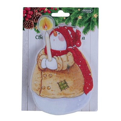 Световая картинка на присоске "Снеговик рождественский"(батарейки в комплекте), 1 LED, RGB - фото 2030743