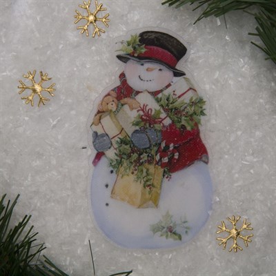 Световая картинка на присоске "Снеговик"(батарейки в комплекте), оптоволокно, 1 LED, RGB - фото 2030747