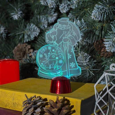 Подставка световая "Дед Мороз, Олень в шаре", 14.5х9 см, 1 LED, RGB микс - фото 2030773