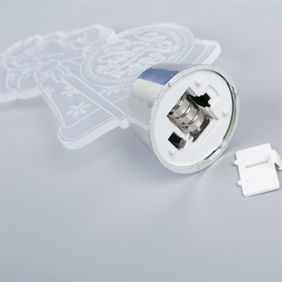 Подставка световая "Дед Мороз, С Новым годом", 14.5х9 см, 1 LED, RGB микс - фото 2030785