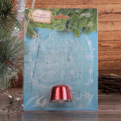 Подставка световая "Дед Мороз, С Новым годом", 14.5х9 см, 1 LED, RGB микс - фото 2030788