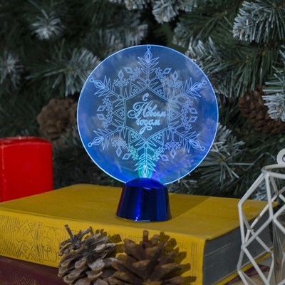 Подставка световая "Снежинка", 13.5х11 см, 1 LED, батарейки в комплекте, RGB микс - фото 2030798