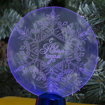 Подставка световая "Снежинка", 13.5х11 см, 1 LED, батарейки в комплекте, RGB микс - фото 2030800