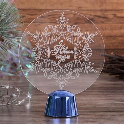 Подставка световая "Снежинка", 13.5х11 см, 1 LED, батарейки в комплекте, RGB микс - фото 2030802