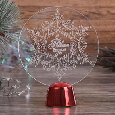 Подставка световая "Снежинка", 13.5х11 см, 1 LED, батарейки в комплекте, RGB микс - фото 2030803