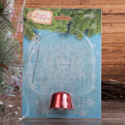 Подставка световая "Снежинка", 13.5х11 см, 1 LED, батарейки в комплекте, RGB микс - фото 2030804